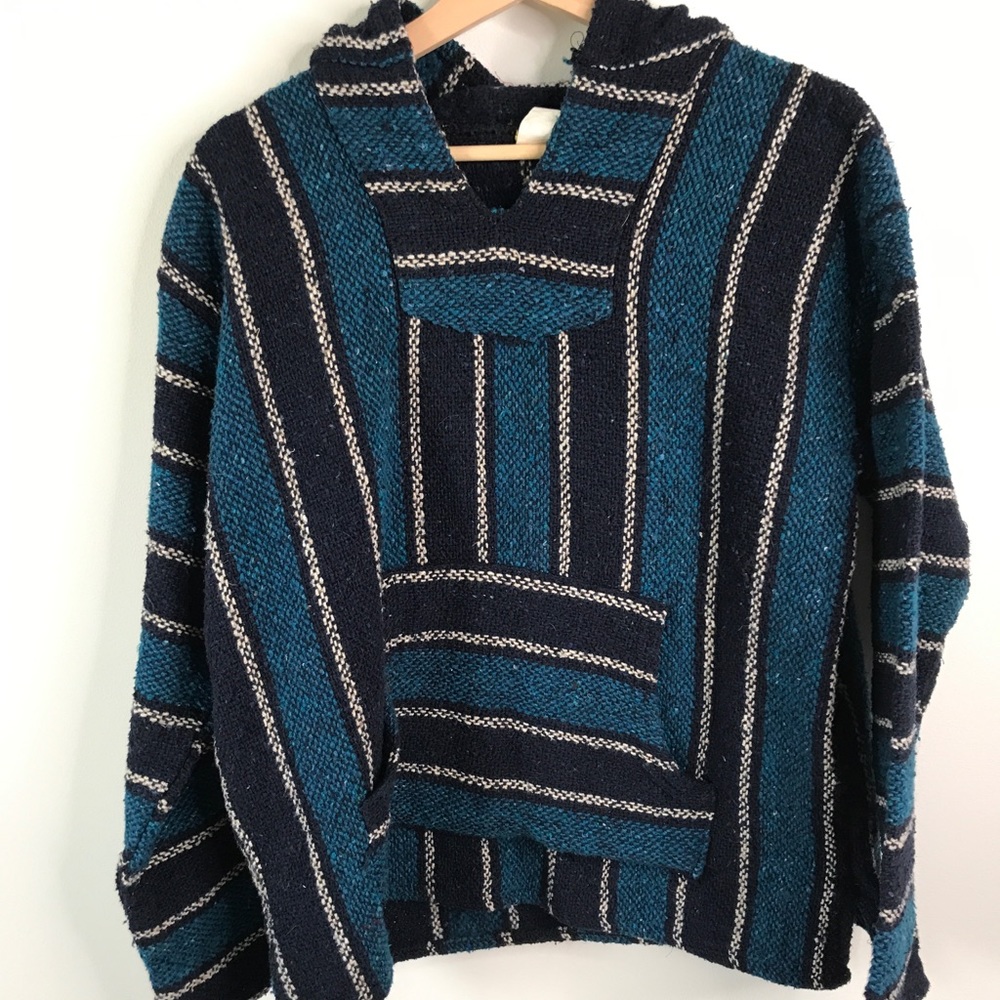 Blue Drug Rug Baja Hoodie Blue Sweatshirt Pullover